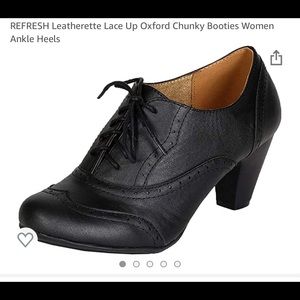 Vintage/Retro Lace up Oxford chunky Booties